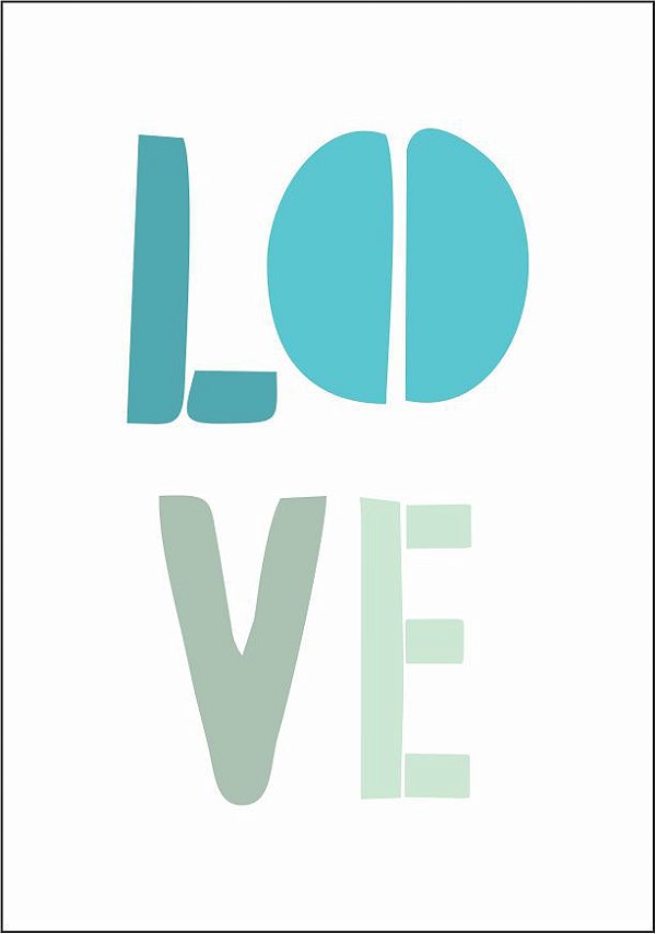 Quadro Infantil LOVE azul