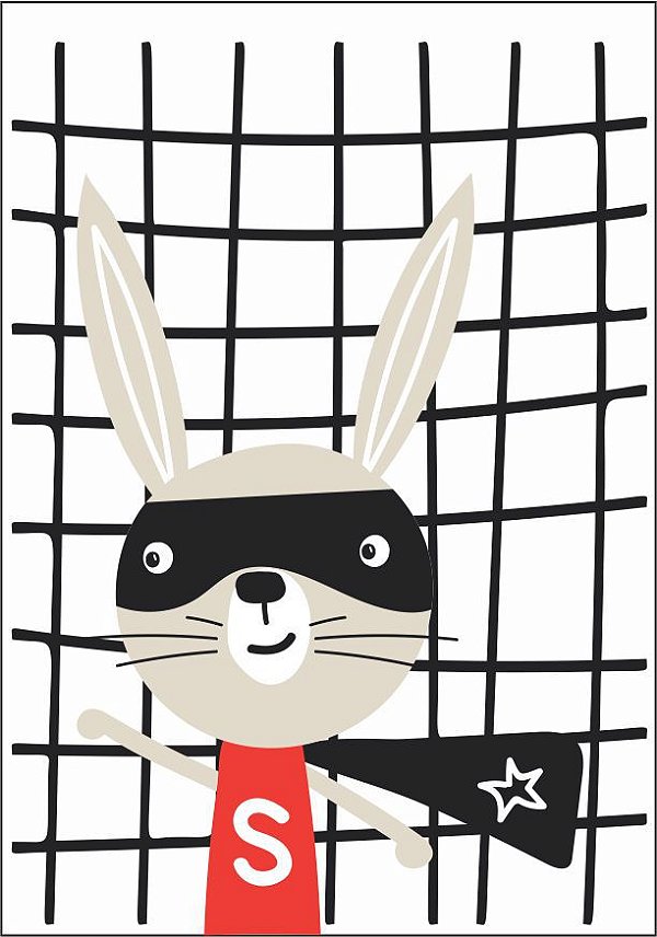 Quadro Infantil Coelho Herói