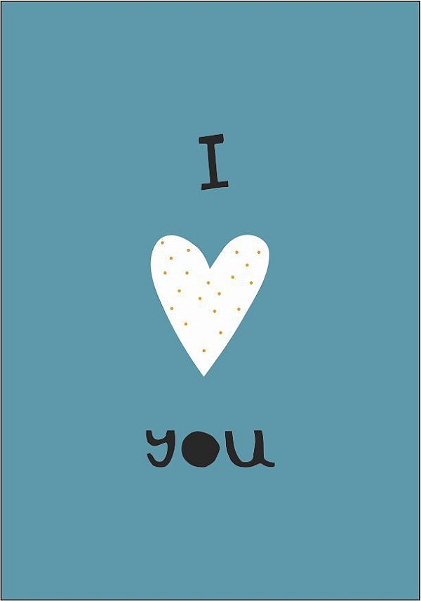 Quadro Infantil I Love You azul