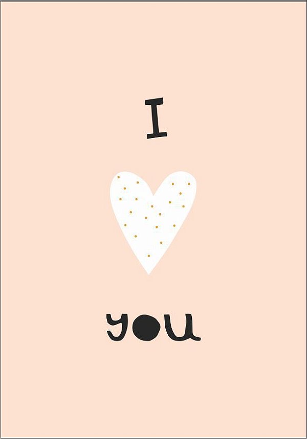 Quadro Infantil I Love You rosa