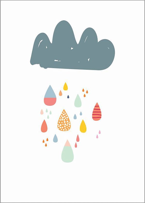 Quadro Infantil chuva colorida