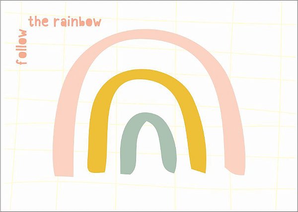 Quadro Infantil follow the rainbow rosa