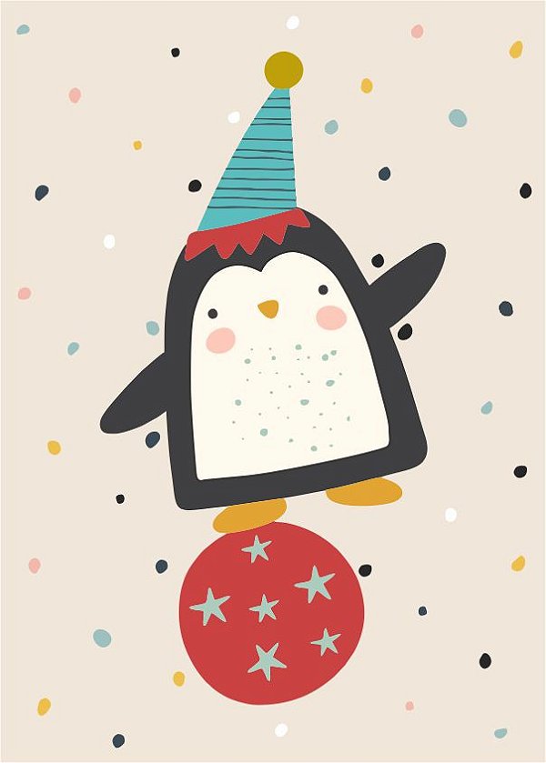Quadro Infantil Pinguim equilibrista