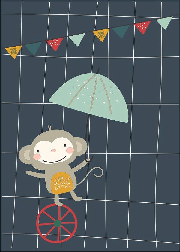Quadro Infantil Macaco equilibrista