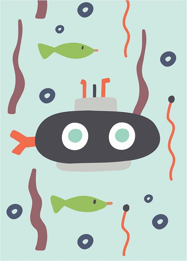 Quadro Infantil Submarino