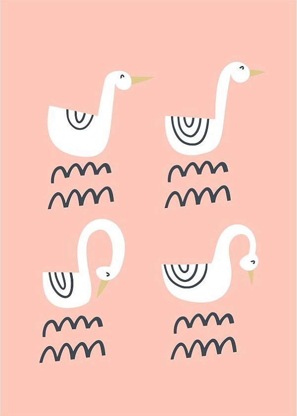 Quadro Infantil Cisnes