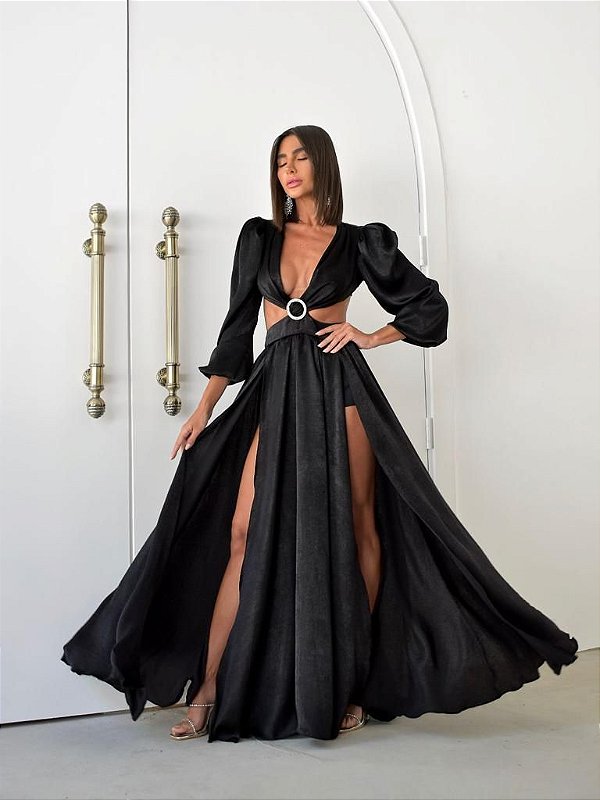 Vestido Longo Hannah Preto