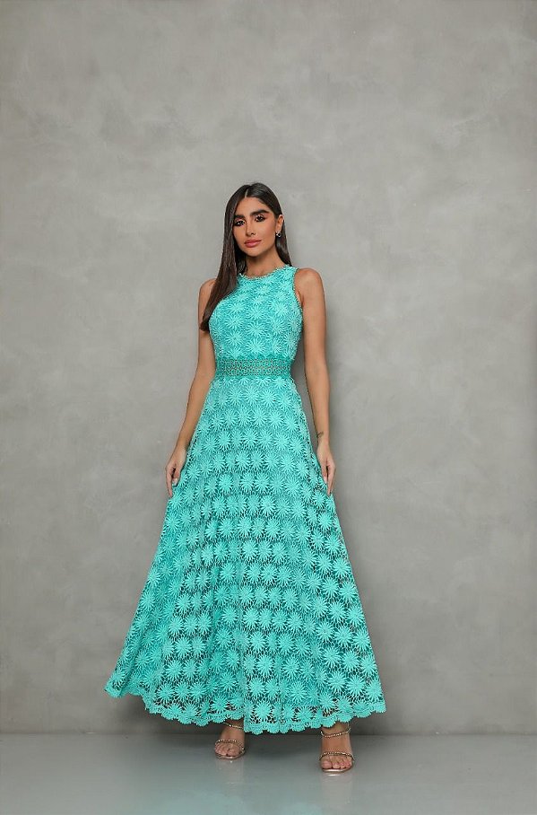 Vestido Longuete Sara Verde Tiffany