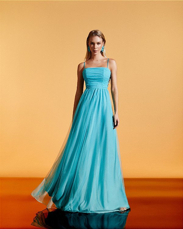 Vestido Longo Kay Azul