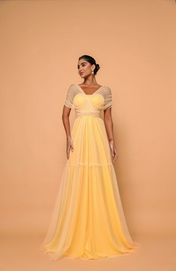 Vestido Longo Multiformas Solei Amarelo