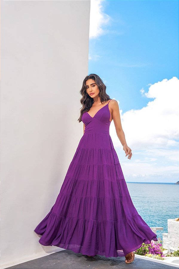 Vestido Longo Rosely Roxo