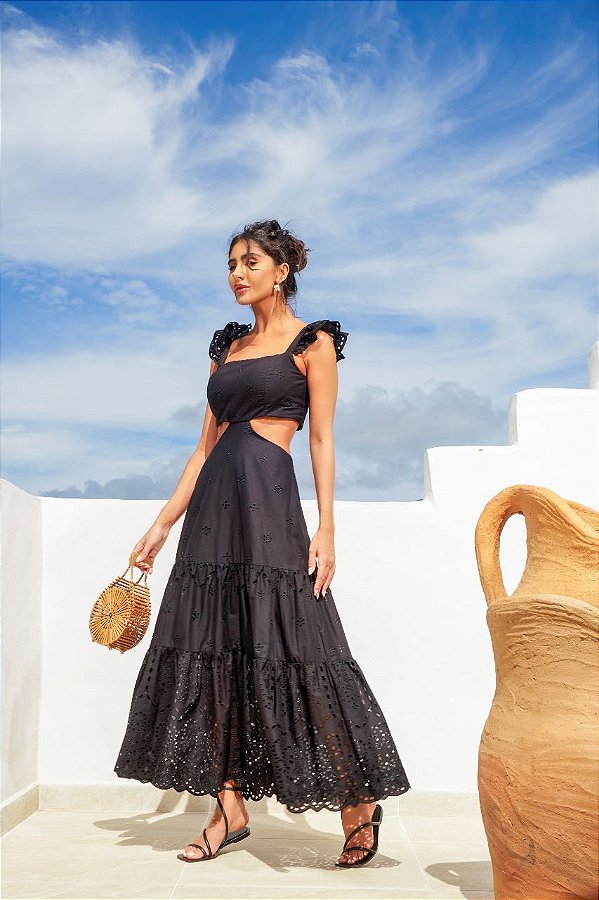 Vestido Longuete Ornela Preto