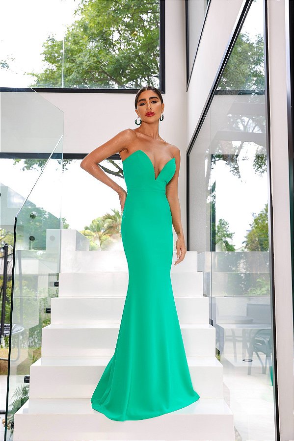 Vestido Longo Brita Verde