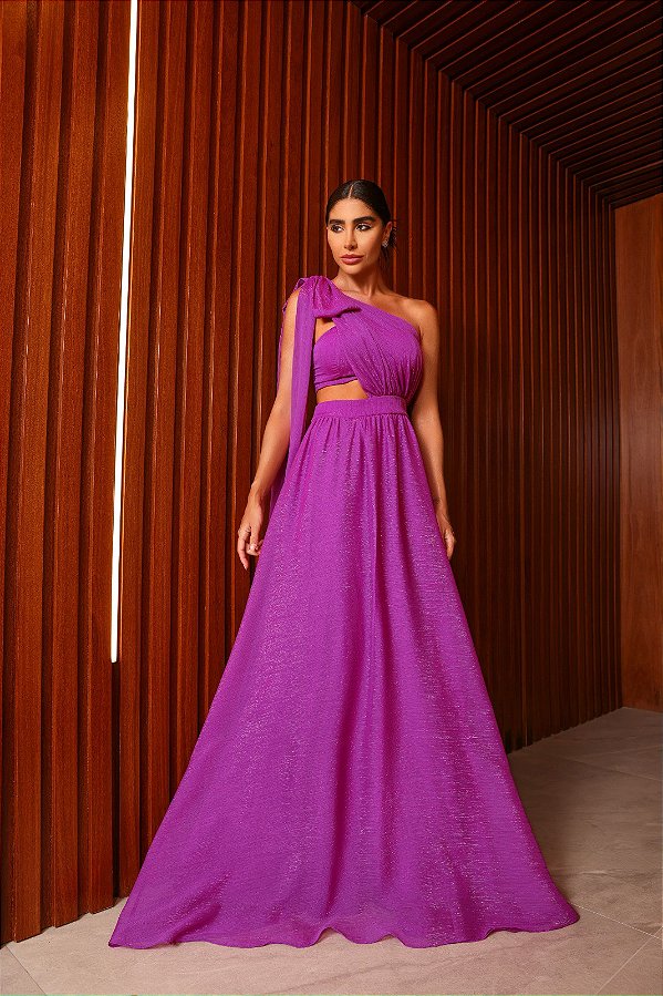 Vestido Longo Mali Fucsia