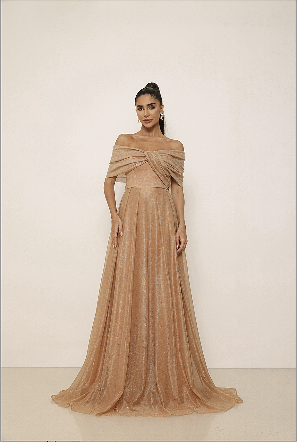 Vestido longo Vegas Dourado