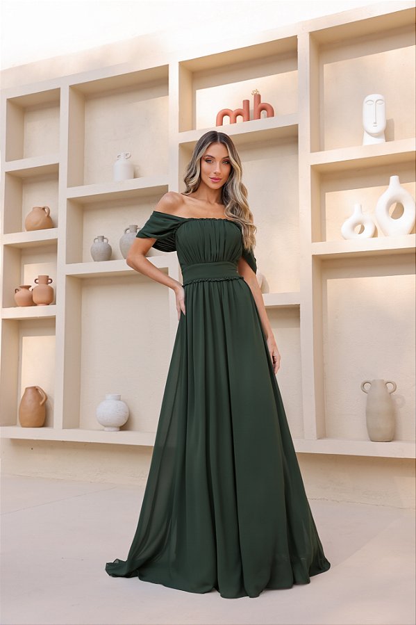 Vestido Longo Deli Ciganinha Verde