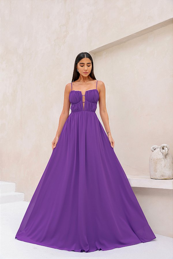 Vestido Longo Marme Roxo