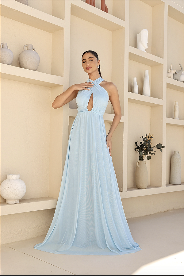 Vestido Longo Bali Azul Serenity