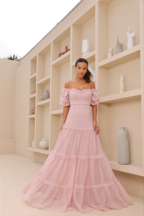 Vestido Longo Poa Rose