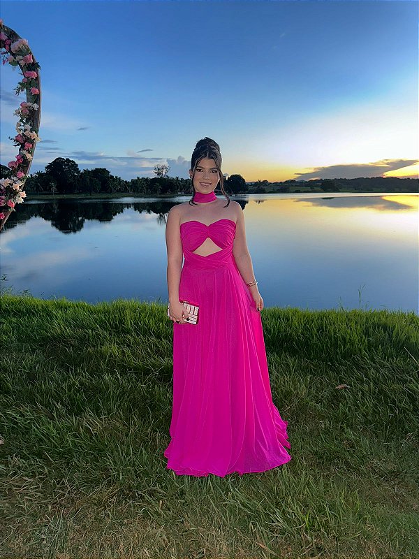 Vestido Longo Jeh Rosa