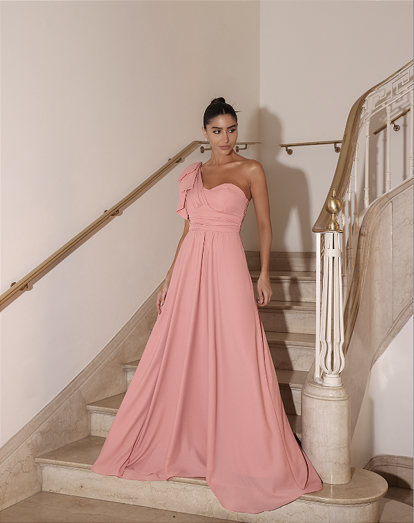 Vestido Longo Baronesa Rosa