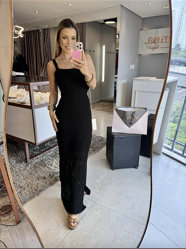 Vestido Tricot Mar Preto