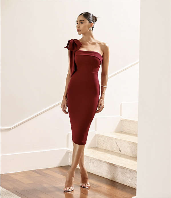 Vestido Midi Blessed Marsala