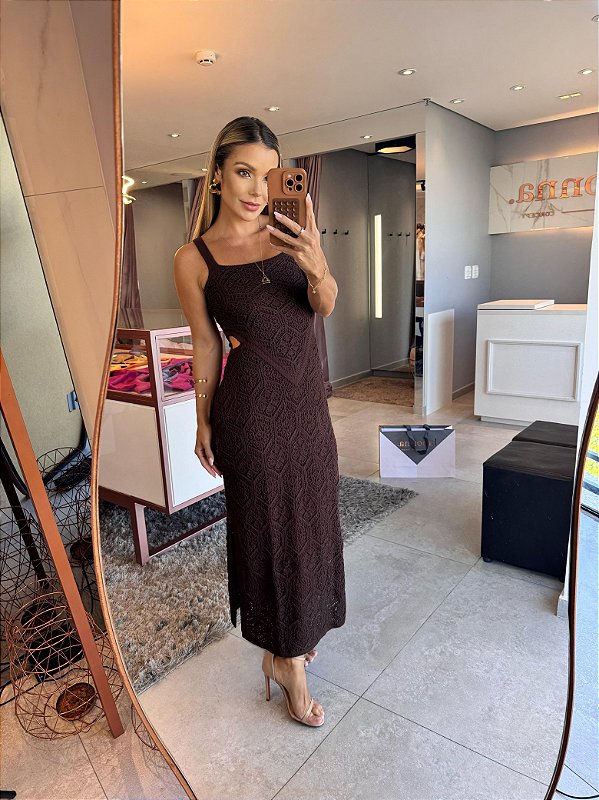 Vestido Tricot Mar Marrom