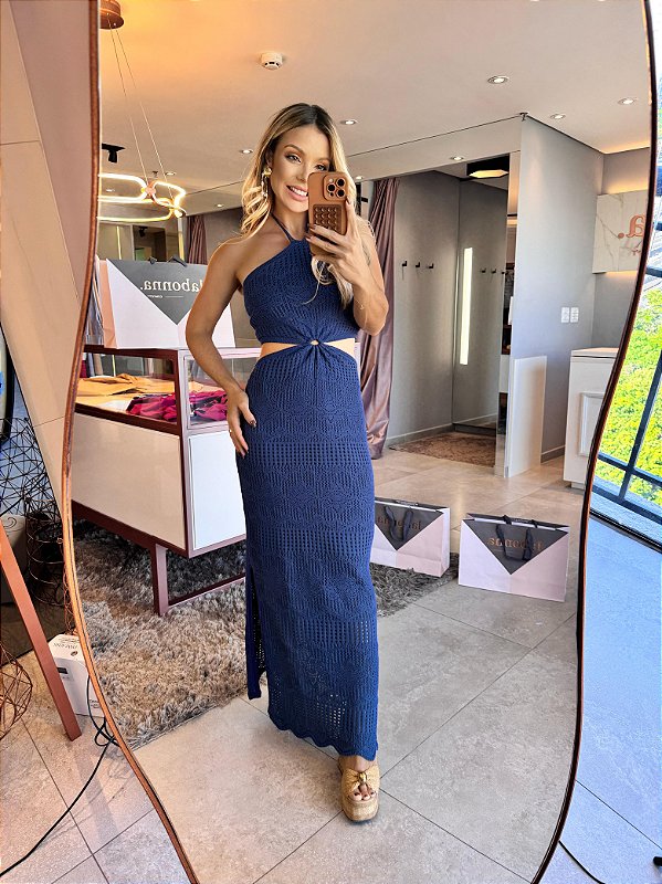 Vestido Tricot Julia Azul Marinho