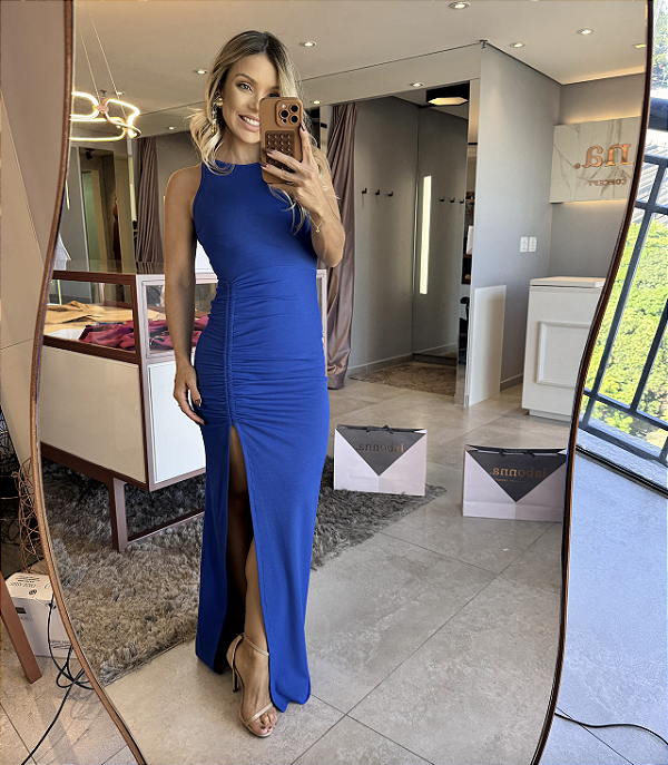 Vestido Longo Mor Azul