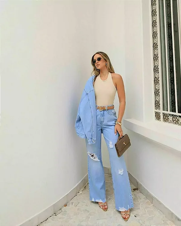 Calça Jeans Wide Leg Clara