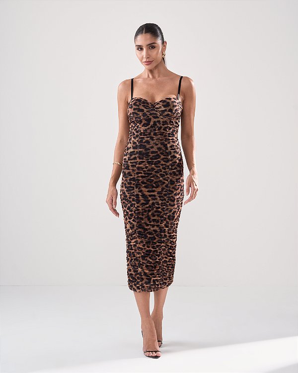 Vestido Midi Animal Print Luma