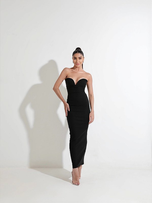 Vestido Midi Tomara Que Caia Duda Preto