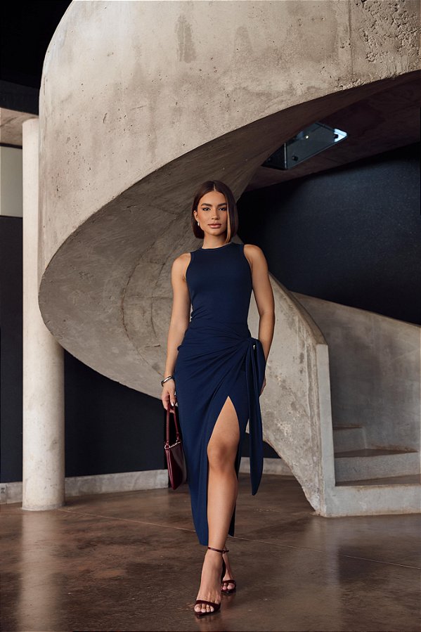 Vestido Body Modal Luiza Azul Marinho