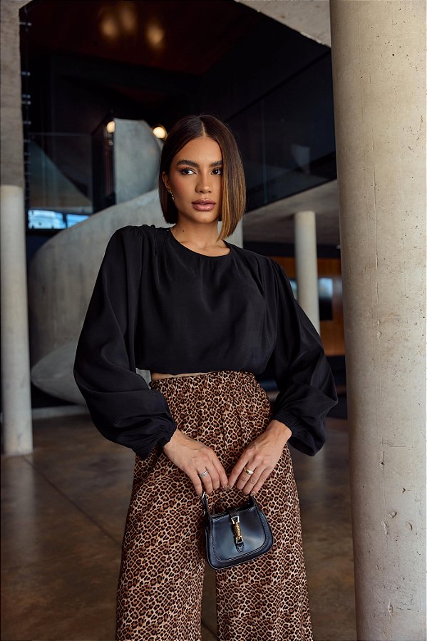 Blusa Alfaiataria Lele Preto