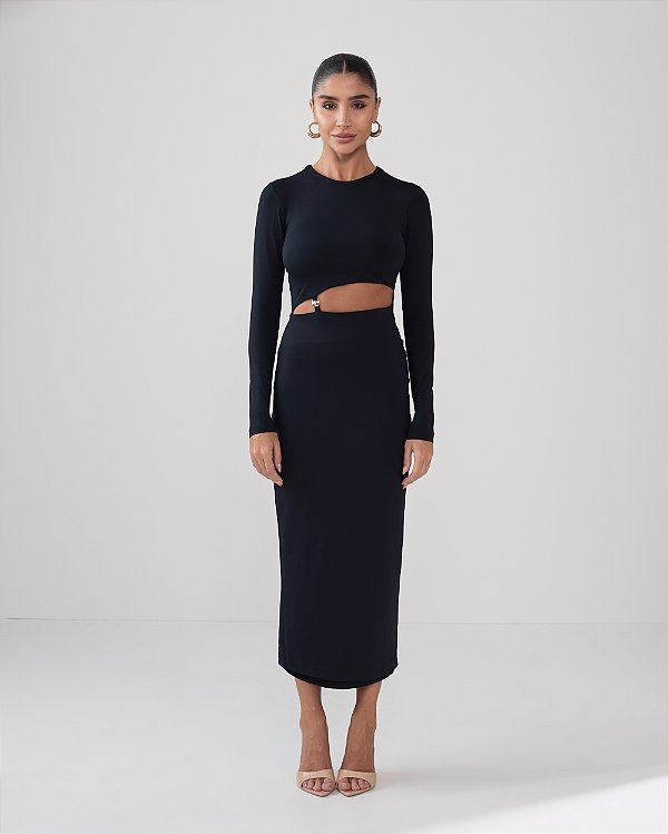 Vestido Midi Pamela Preto
