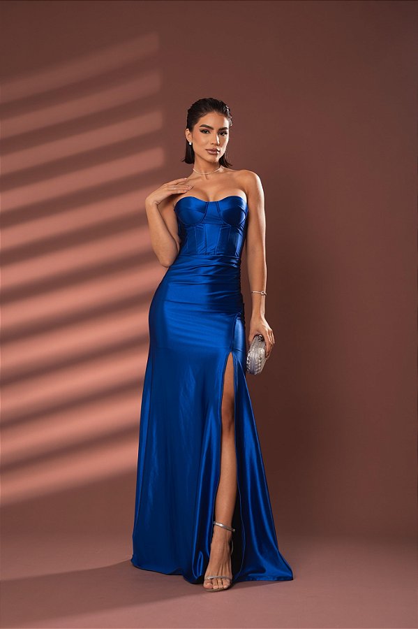 Vestido Longo Paula Azul Royal