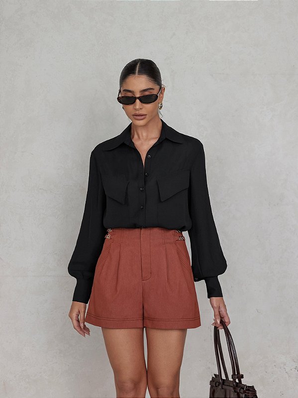 Camisa Bolso Jane Preto