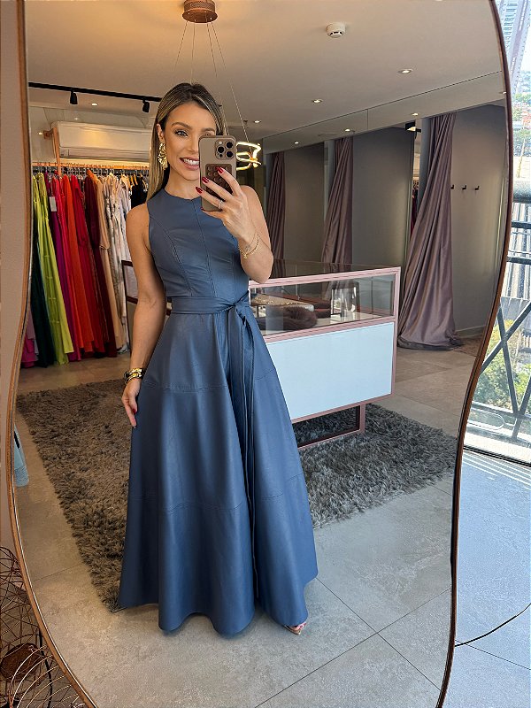 Vestido Longuete Courino Astana Azul Jeans