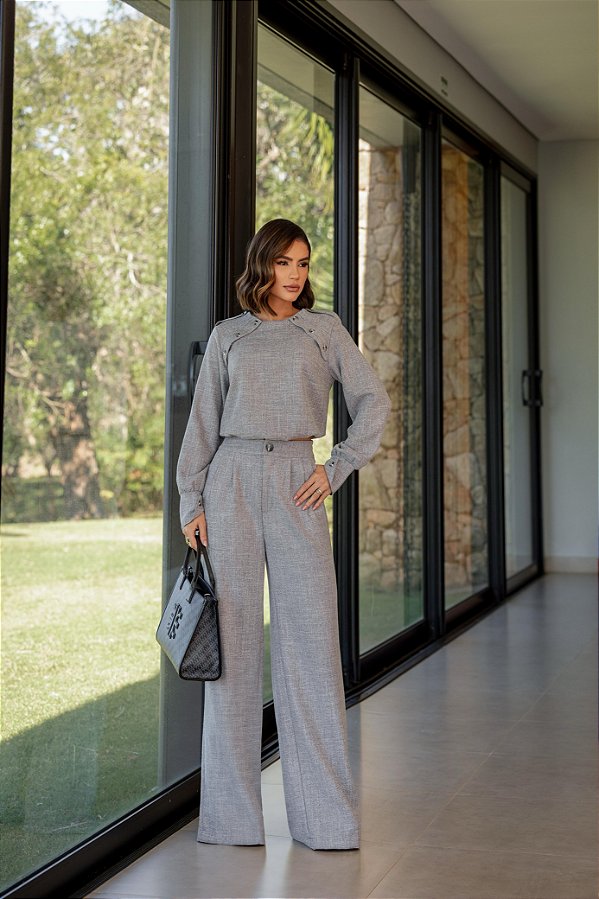 Conjunto Flame Luiza Cinza