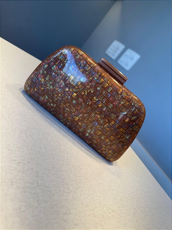 Bolsa Clutch Madriperola Marrom