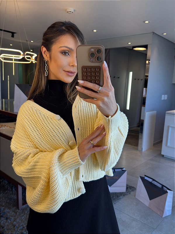 Casaqueto em Tricot Luly Amarelo