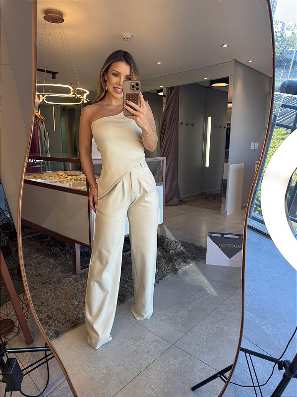 Calça Chloe Vanessa Areia Suave