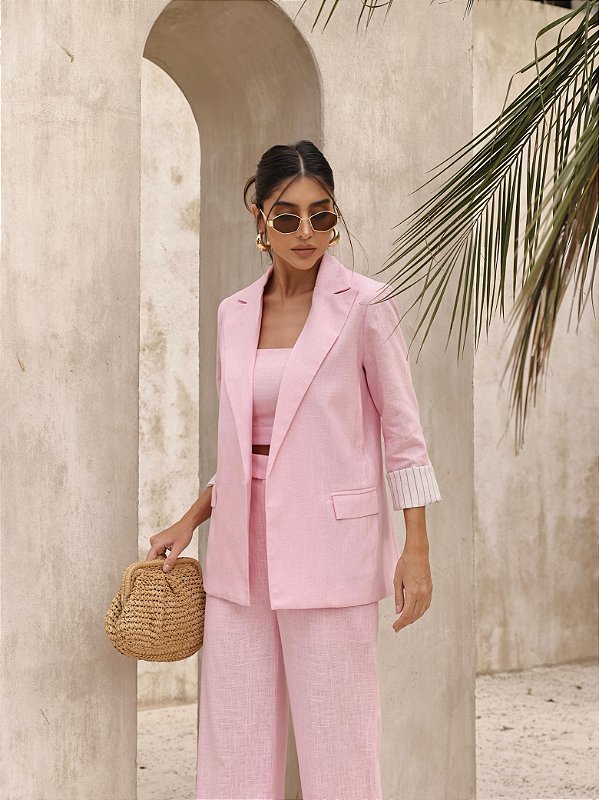 Blazer Linho Solar Rosa