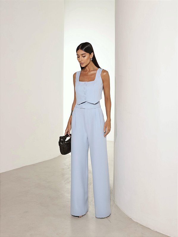 Conjunto Colete Cós Duplo Azul