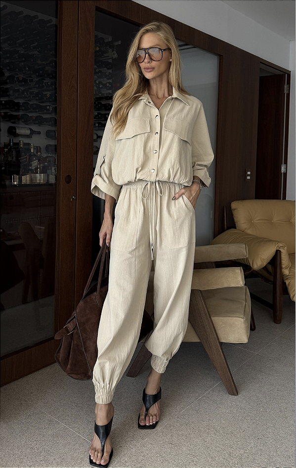 Conjunto Jogger Tata Areia