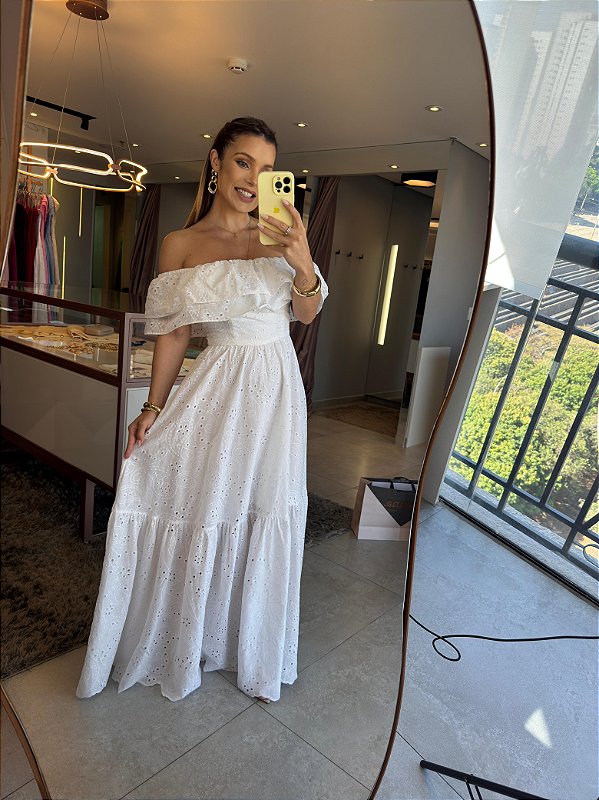 Vestido Longuete Laise Clary Branco
