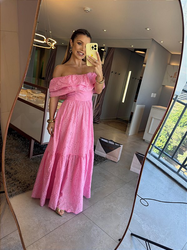 Vestido Longuete Laise Clary Rosa