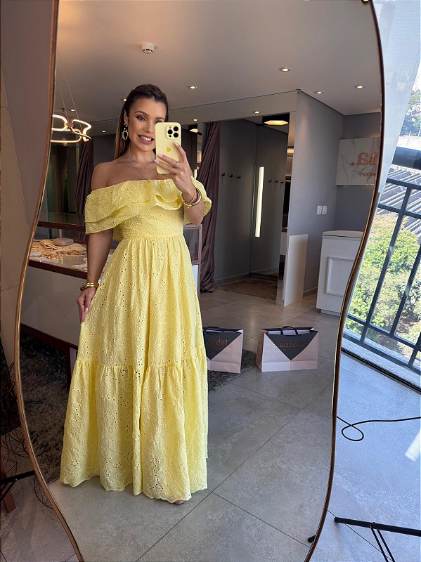 Vestido Longuete Laise Clary Amarelo