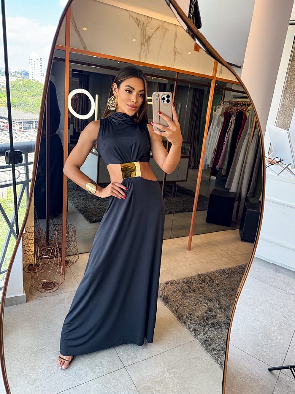 Vestido Longo Miro Preto